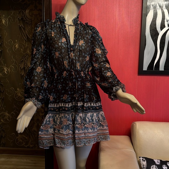 Ulla Johnson silk chiffon printed mini dress S - Picture 1 of 15